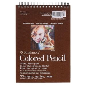 🔥5 FOR $25🔥 Strathmore 400 Series Colored Pencil Pad, 6"x8" Wire Bound 30 Sheets